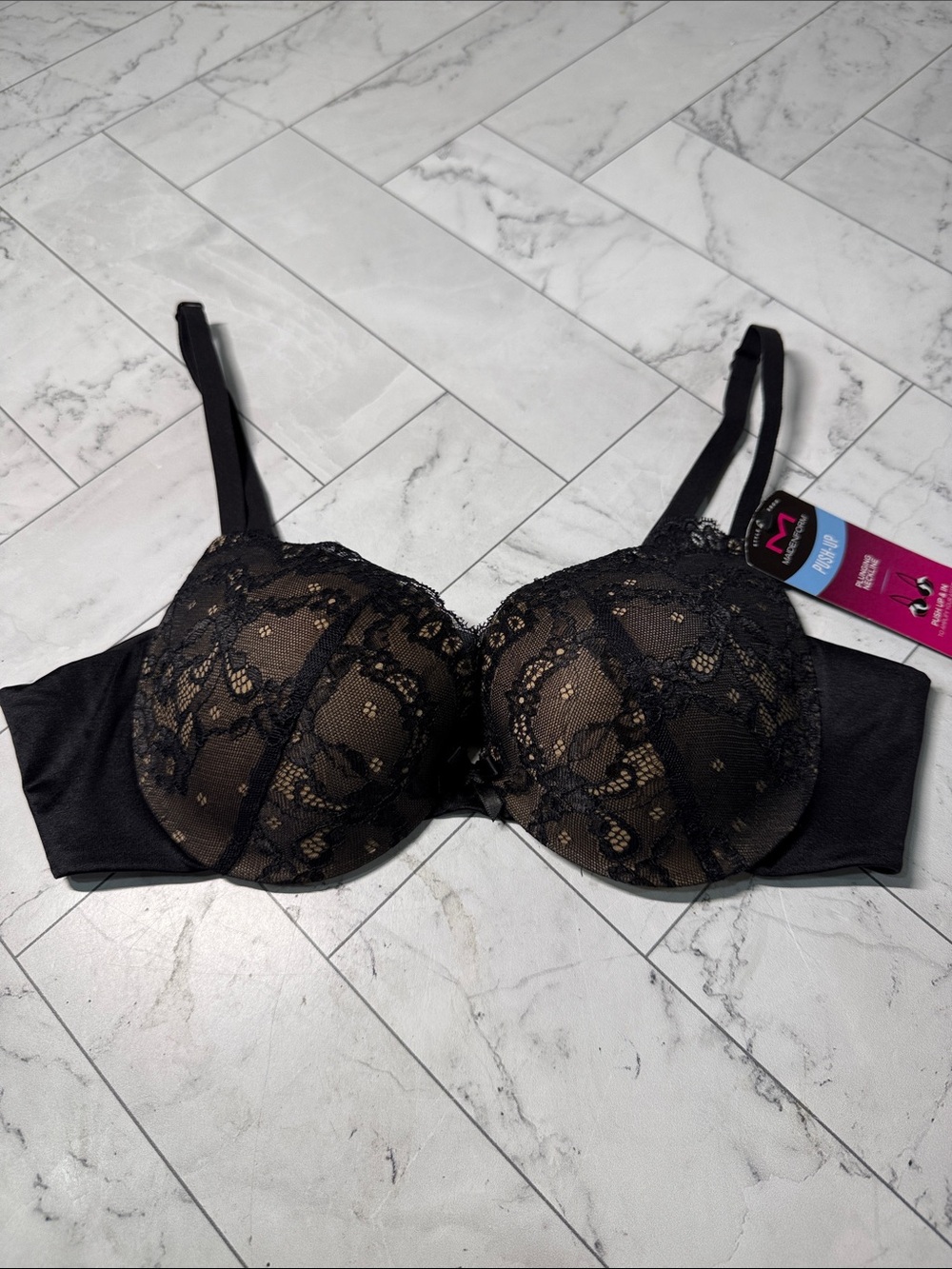MaidenForm Push-up Lace Bra Black 34A